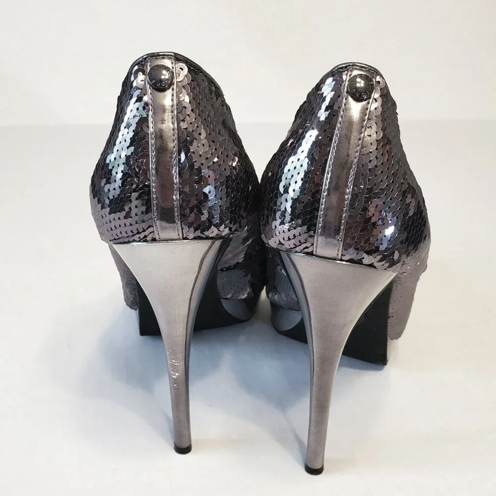 Michael Kors York Sequin Metallic Platform Pumps